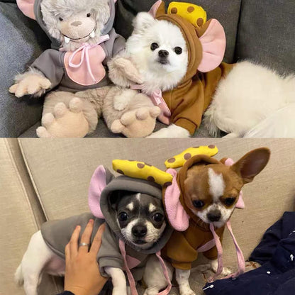Pet Clothes Dogs Hoodie Sweatshirt - Cute Animal Shape Cold Weather Clothes Costume Outfit for Puppy Cats Small Medium Dog