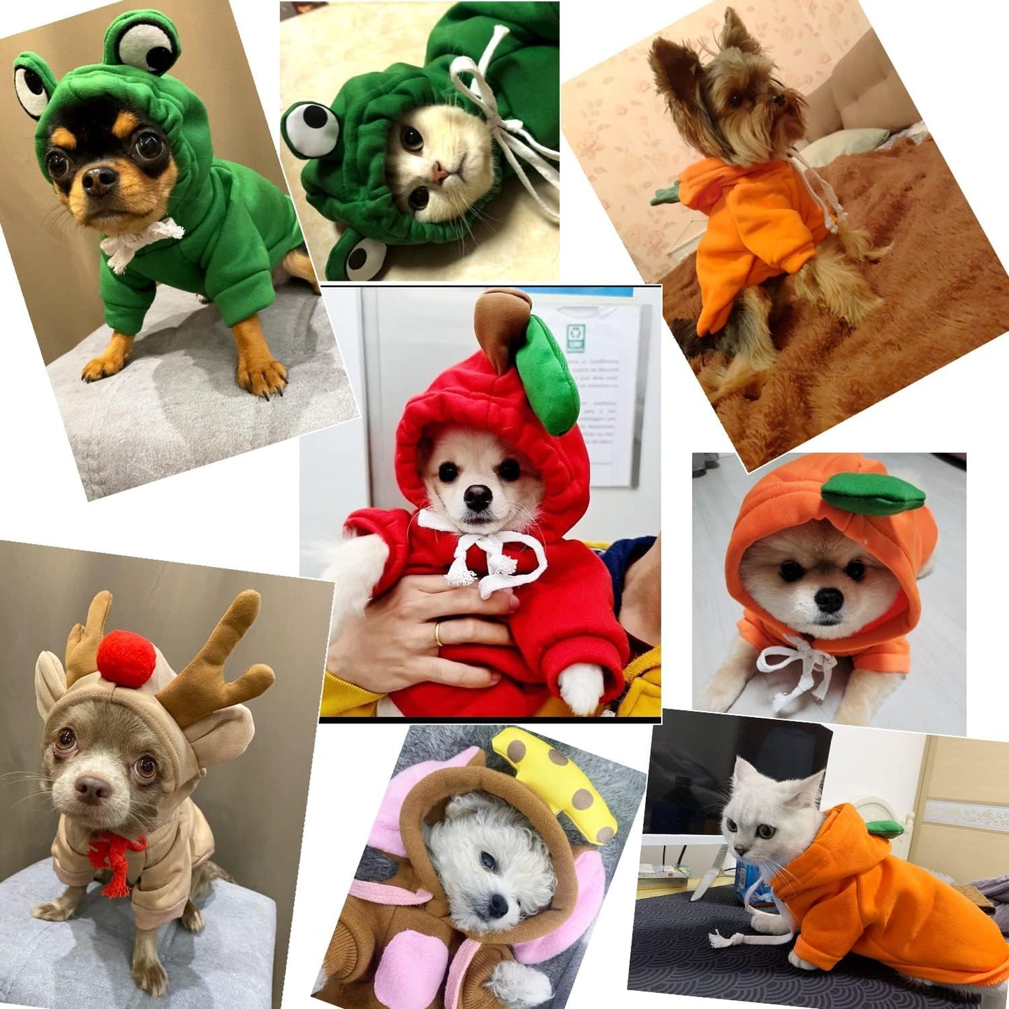 Pet Clothes Dogs Hoodie Sweatshirt - Cute Animal Shape Cold Weather Clothes Costume Outfit for Puppy Cats Small Medium Dog