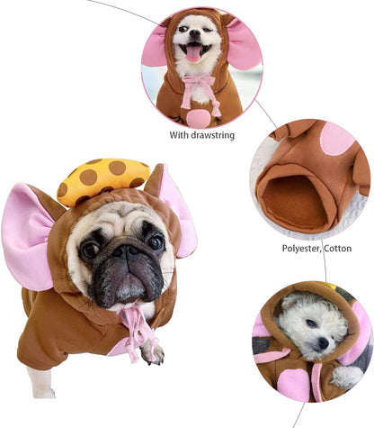 Pet Clothes Dogs Hoodie Sweatshirt - Cute Animal Shape Cold Weather Clothes Costume Outfit for Puppy Cats Small Medium Dog