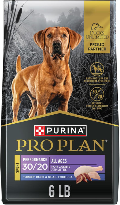 Sport Performance 30/20 Turkey Duck Quail Formula Dry Dog Food, High Protein Dog Food - 6 Lb. Bag