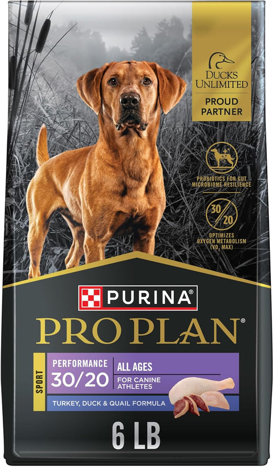 Sport Performance 30/20 Turkey Duck Quail Formula Dry Dog Food, High Protein Dog Food - 6 Lb. Bag