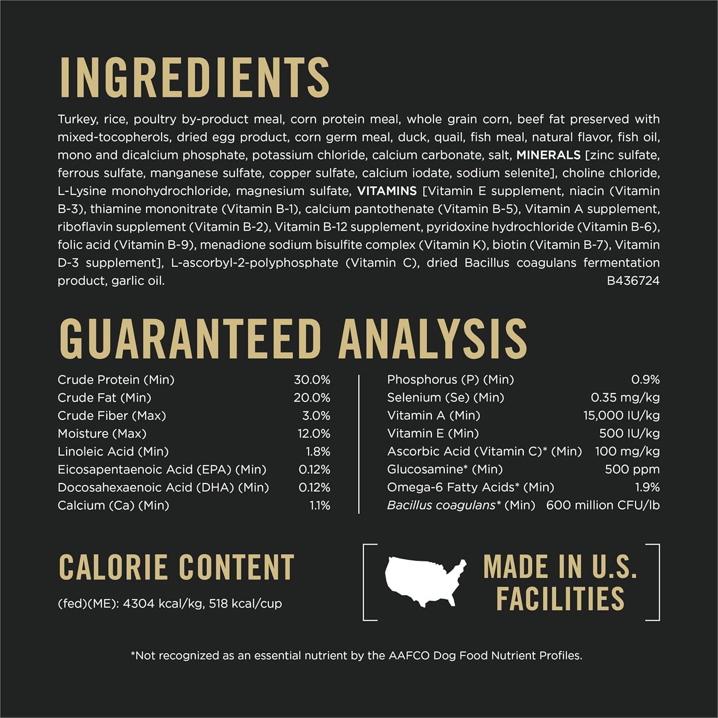Sport Performance 30/20 Turkey Duck Quail Formula Dry Dog Food, High Protein Dog Food - 6 Lb. Bag